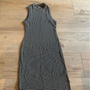 Madewell black and white stripe cotton dress